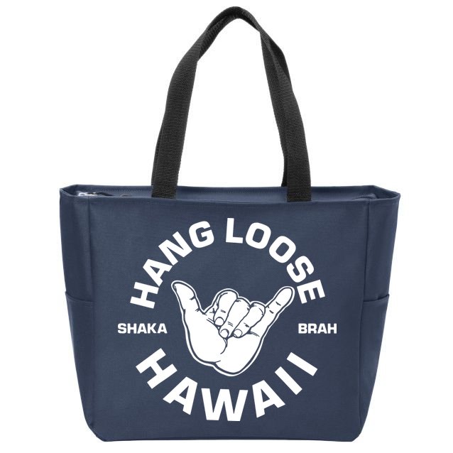 Hang Loose Shaka Brah Hawaii Zip Tote Bag