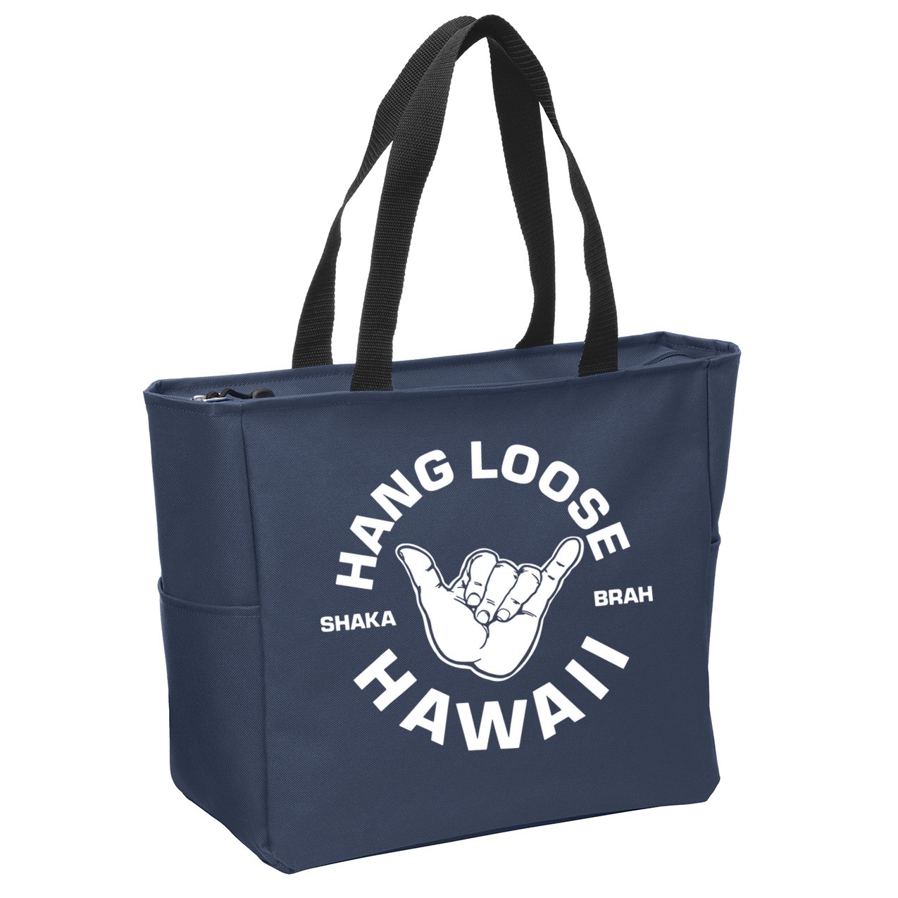 Hang Loose Shaka Brah Hawaii Zip Tote Bag