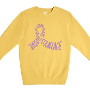 Hope Love Support Testicular Cancer Awareness Month Warriors Gift Premium Crewneck Sweatshirt