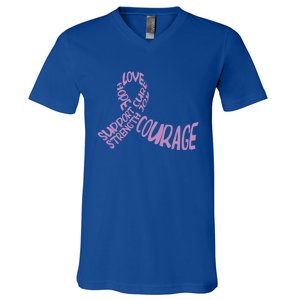 Hope Love Support Testicular Cancer Awareness Month Warriors Gift V-Neck T-Shirt