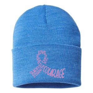 Hope Love Support Testicular Cancer Awareness Month Warriors Gift Sustainable Knit Beanie