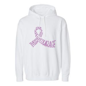 Hope Love Support Testicular Cancer Awareness Month Warriors Gift Garment-Dyed Fleece Hoodie