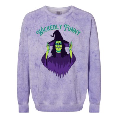 Halloween Lovers Sarcastic Spooky Witch Wickedly Funny Adult Gift Colorblast Crewneck Sweatshirt