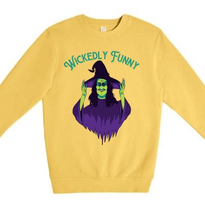 Halloween Lovers Sarcastic Spooky Witch Wickedly Funny Adult Gift Premium Crewneck Sweatshirt