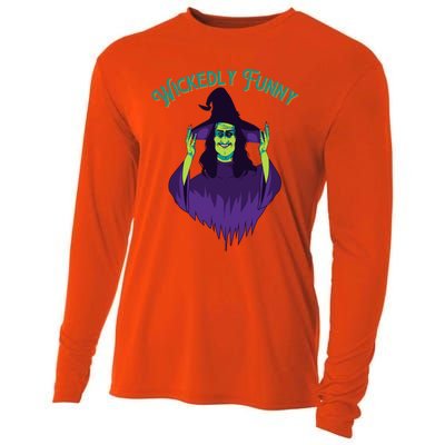 Halloween Lovers Sarcastic Spooky Witch Wickedly Funny Adult Gift Cooling Performance Long Sleeve Crew