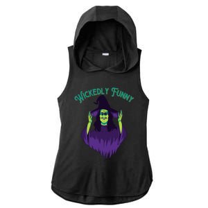 Halloween Lovers Sarcastic Spooky Witch Wickedly Funny Adult Gift Ladies PosiCharge Tri-Blend Wicking Draft Hoodie Tank