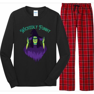 Halloween Lovers Sarcastic Spooky Witch Wickedly Funny Adult Gift Long Sleeve Pajama Set