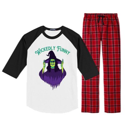 Halloween Lovers Sarcastic Spooky Witch Wickedly Funny Adult Gift Raglan Sleeve Pajama Set