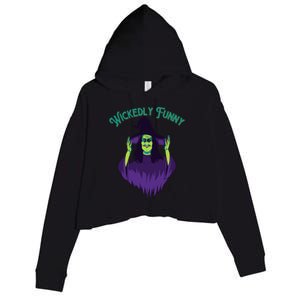 Halloween Lovers Sarcastic Spooky Witch Wickedly Funny Adult Gift Crop Fleece Hoodie