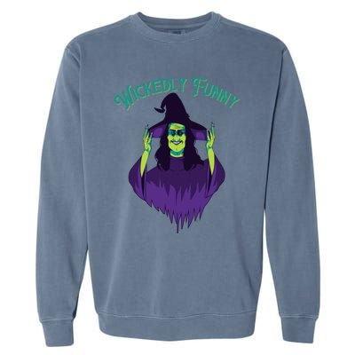 Halloween Lovers Sarcastic Spooky Witch Wickedly Funny Adult Gift Garment-Dyed Sweatshirt