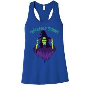 Halloween Lovers Sarcastic Spooky Witch Wickedly Funny Adult Gift Women's Racerback Tank