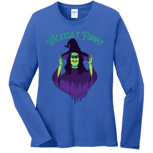 Halloween Lovers Sarcastic Spooky Witch Wickedly Funny Adult Gift Ladies Long Sleeve Shirt