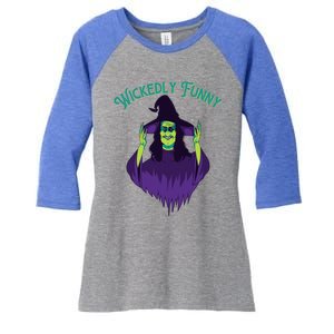 Halloween Lovers Sarcastic Spooky Witch Wickedly Funny Adult Gift Women's Tri-Blend 3/4-Sleeve Raglan Shirt