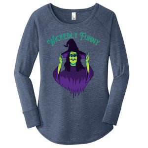 Halloween Lovers Sarcastic Spooky Witch Wickedly Funny Adult Gift Women's Perfect Tri Tunic Long Sleeve Shirt