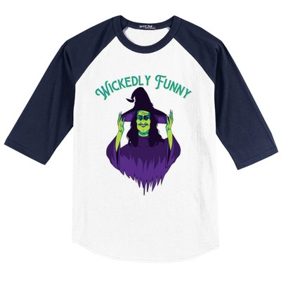 Halloween Lovers Sarcastic Spooky Witch Wickedly Funny Adult Gift Baseball Sleeve Shirt