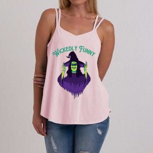 Halloween Lovers Sarcastic Spooky Witch Wickedly Funny Adult Gift Women's Strappy Tank