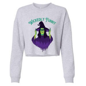 Halloween Lovers Sarcastic Spooky Witch Wickedly Funny Adult Gift Cropped Pullover Crew