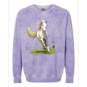 Horse Lover Shirts Girl Horseback Riding Equestrian Horse Colorblast Crewneck Sweatshirt