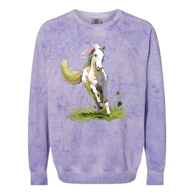 Horse Lover Shirts Girl Horseback Riding Equestrian Horse Colorblast Crewneck Sweatshirt