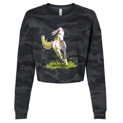 Horse Lover Shirts Girl Horseback Riding Equestrian Horse Cropped Pullover Crew