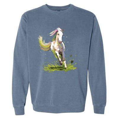 Horse Lover Shirts Girl Horseback Riding Equestrian Horse Garment-Dyed Sweatshirt