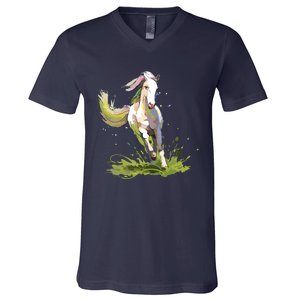 Horse Lover Shirts Girl Horseback Riding Equestrian Horse V-Neck T-Shirt