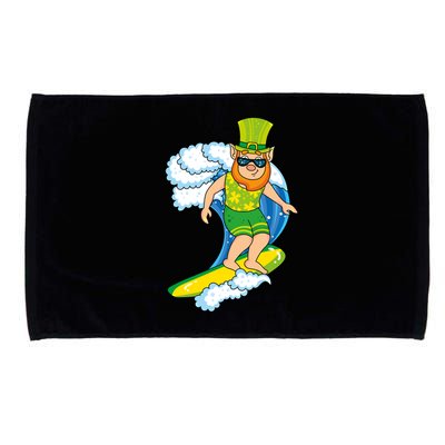 Hawaiian Leprechaun St Patricks Day Surfing Leprechaun Cute Gift Microfiber Hand Towel