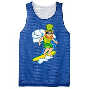 Hawaiian Leprechaun St Patricks Day Surfing Leprechaun Cute Gift Mesh Reversible Basketball Jersey Tank