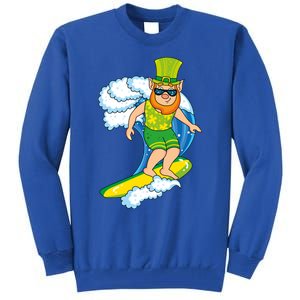 Hawaiian Leprechaun St Patricks Day Surfing Leprechaun Cute Gift Tall Sweatshirt