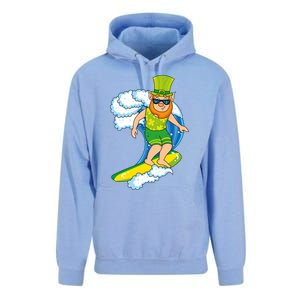 Hawaiian Leprechaun St Patricks Day Surfing Leprechaun Cute Gift Unisex Surf Hoodie