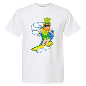 Hawaiian Leprechaun St Patricks Day Surfing Leprechaun Cute Gift Garment-Dyed Heavyweight T-Shirt