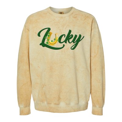 Horseshoe Lucky St Patrick's Day Colorblast Crewneck Sweatshirt