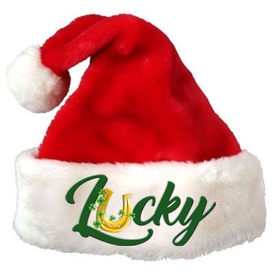 Horseshoe Lucky St Patrick's Day Premium Christmas Santa Hat