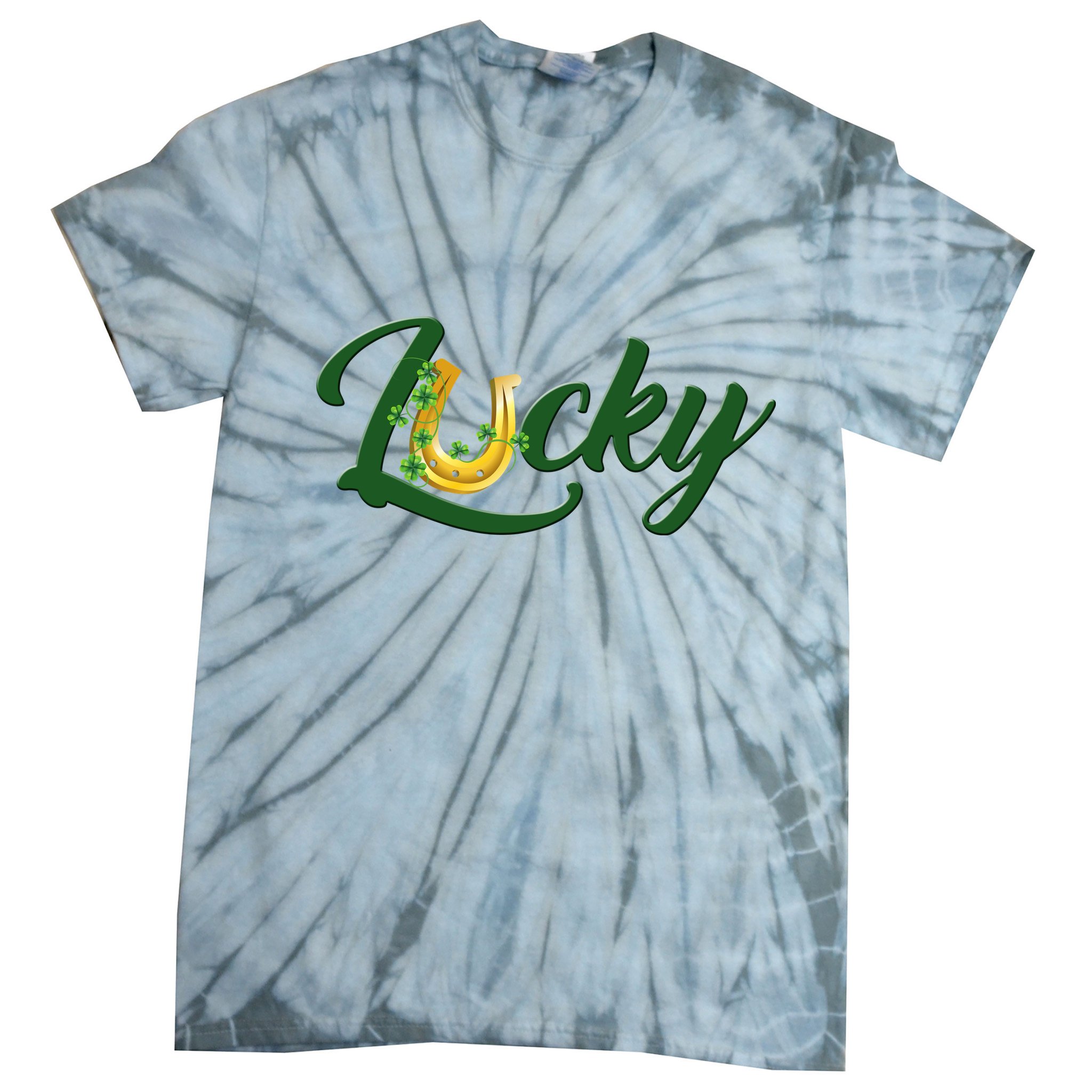 Horseshoe Lucky St Patrick's Day Tie-Dye T-Shirt