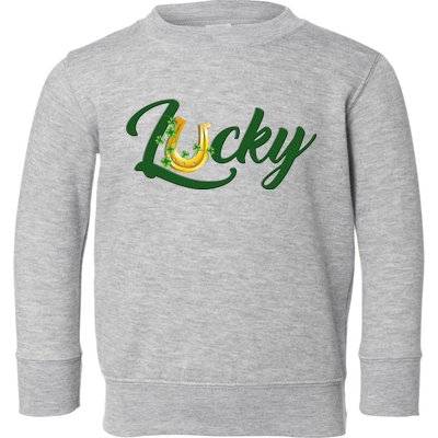 Horseshoe Lucky St Patrick's Day Toddler Sweatshirt