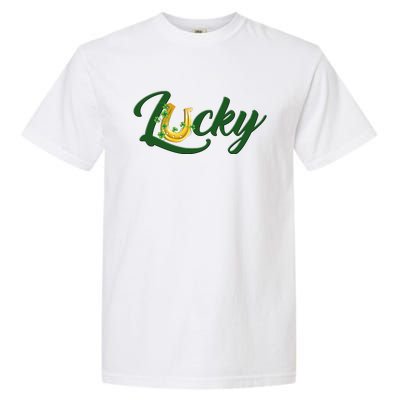 Horseshoe Lucky St Patrick's Day Garment-Dyed Heavyweight T-Shirt