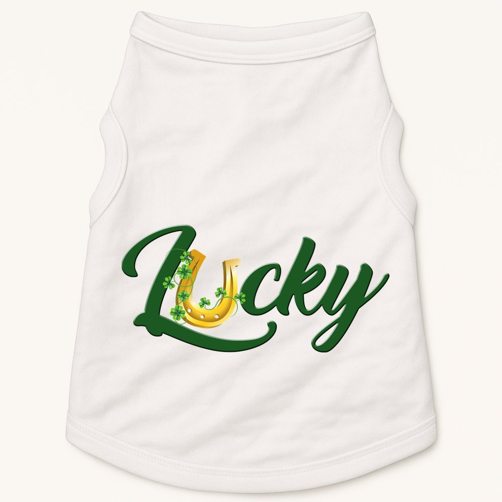 Horseshoe Lucky St Patrick's Day Doggie Tank