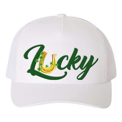 Horseshoe Lucky St Patrick's Day Yupoong Adult 5-Panel Trucker Hat