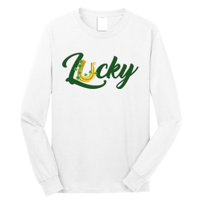 Horseshoe Lucky St Patrick's Day Long Sleeve Shirt