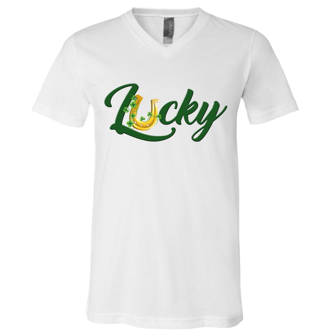 Horseshoe Lucky St Patrick's Day V-Neck T-Shirt