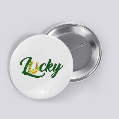 Horseshoe Lucky St Patrick's Day Button