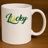 Horseshoe Lucky St Patrick's Day 11oz C Handle Ceramic Mug