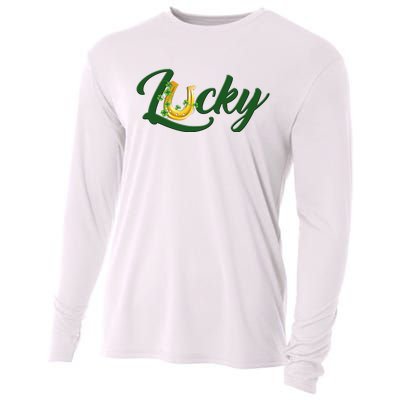 Horseshoe Lucky St Patrick's Day Cooling Performance Long Sleeve Crew