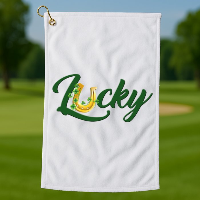 Horseshoe Lucky St Patrick's Day Golf Towel