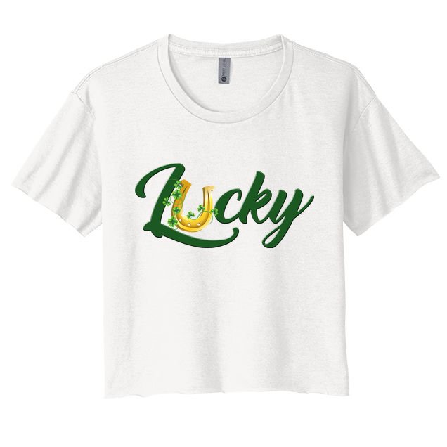 Horseshoe Lucky St Patrick's Day Crop Top