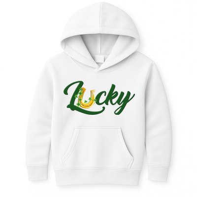 Horseshoe Lucky St Patrick's Day Kids Hoodie