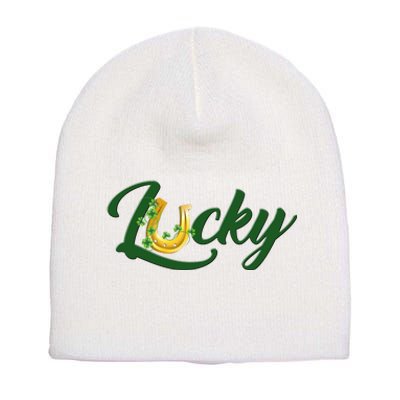 Horseshoe Lucky St Patrick's Day Short Acrylic Beanie