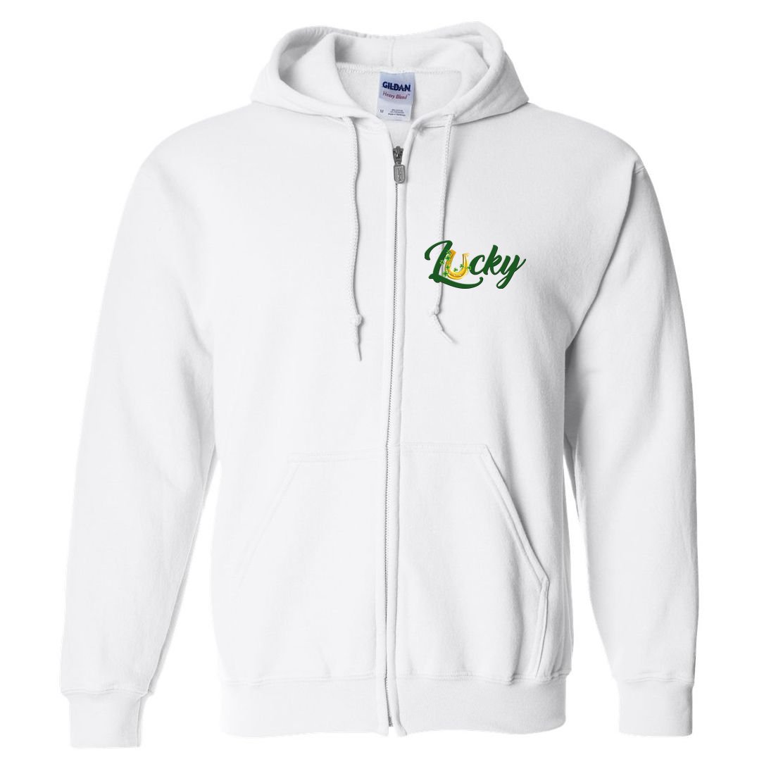 Horseshoe Lucky St Patrick's Day Full Zip Hoodie