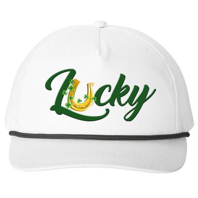 Horseshoe Lucky St Patrick's Day Snapback Five-Panel Rope Hat