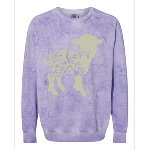 He Left The 99 To Rescue Me Religious Christian Colorblast Crewneck Sweatshirt